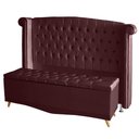 Ver imagem 1 de Kit de Quarto Cabeceira de Cama Box e Calçadeira Baú Toquio Casal Queen 160cm Suede Bordo