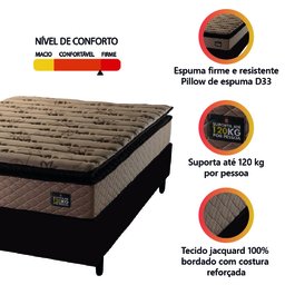 Cama Box Queen Colchão Espuma D33 Pillow Top Van Gogh 158x198x62cm Hellen - 5