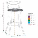 Ver imagem 3 de Kit 2 Banquetas Altas Estofadas Metal Cromado Bege Cromado/Bege
