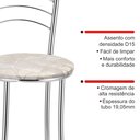 Ver imagem 7 de Kit 2 Banquetas Altas Estofadas Metal Cromado Bege Cromado/Bege