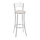 Ver imagem 4 de Kit 2 Banquetas Altas Estofadas Metal Cromado Bege Cromado/Bege