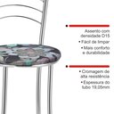 Ver imagem 7 de Kit 2 Banquetas Altas Estofadas Metal Cromado Colorido Cromado/Estampado