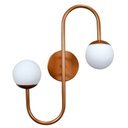Ver imagem 1 de Arandela Retrô Senna Cobre Globo Vidro Branco Leitoso + Lâmpada Led G9 5w 3000k Bivolt