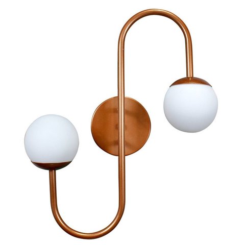 Arandela Retrô Senna Cobre Globo Vidro Branco Leitoso + Lâmpada Led G9 5w 3000k Bivolt