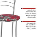 Ver imagem 7 de Kit 2 Banquetas Altas Cromadas com Assento Estofado e Encosto para Bancada Cozinha e Área Gourmet Cromado/Estampado