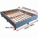 Ver imagem 2 de Cama Box Base Queen Size 156x197 Desmontável Tecido Premium 100% Madeira - Nova Cama