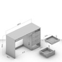 Ver imagem 4 de Escrivaninha Mesa Escritório 120cm 7 Gavetas Columbus Yescasa