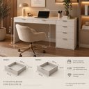 Ver imagem 4 de Escrivaninha Mesa Escritório Columbus 7 Gavetas 120cm Yescasa Branco