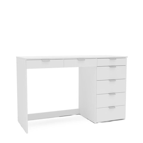 Escrivaninha Mesa Escritório Columbus 7 Gavetas 120cm Yescasa Branco