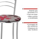 Ver imagem 7 de Kit 2 Banquetas Altas Cromadas com Assento Estofado e Encosto para Bancada Cozinha e Área Gourmet Cromado/Estampado