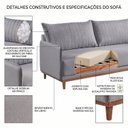 Ver imagem 6 de Sofá 2 Lugares Living Persa Linho Cinza