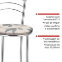 Ver mais imagens de Kit 2 Banquetas Altas Cromadas com Assento Estofado e Encosto para Bancada Cozinha e Área Gourmet Cromado/Bege