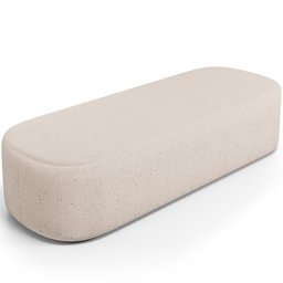 Puff Decorativo Orgânico para Living Quarto 140cm Doha W01 Linho Cru - Lyam Decor - 1