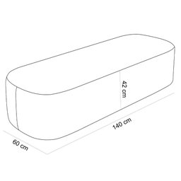 Puff Decorativo Orgânico para Living Quarto 140cm Doha W01 Linho Cru - Lyam Decor - 3