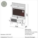 Ver imagem 3 de Rack com Painel Ripado Retrô para TV até 55 Polegadas 100% MDF 139CMX197CM Porta Telada Marrom