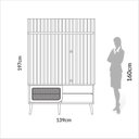 Ver imagem 4 de Rack com Painel Ripado Retrô para TV até 55 Polegadas 100% MDF 139CMX197CM Porta Telada Marrom