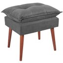 Ver imagem 1 de Puff Puf Opall Pes Palito 55x40cm Suede Cinza Escuro MPassos