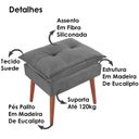 Ver imagem 3 de Puff Puf Opall Pes Palito 55x40cm Suede Cinza Escuro MPassos