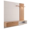 Painel Bancada Suspensa para TV até 60 Pol. Ripado 160cm Tocantins Off White/Freijó - Colibri - 4