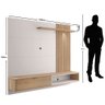 Painel Bancada Suspensa para TV até 60 Pol. Ripado 160cm Tocantins Off White/Freijó - Colibri - 8