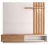 Painel Bancada Suspensa para TV até 60 Pol. Ripado 160cm Tocantins Off White/Freijó - Colibri - 5