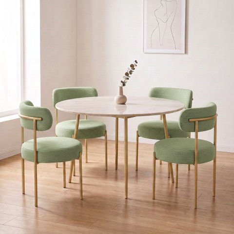 Cadeira Sala de Jantar Margara Kit 4 Aço Dourado Napoli D03 - D'Rossi