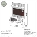Ver imagem 3 de Rack com Painel Ripado Retrô para TV até 55 Polegadas com LED 100% MDF 139CMX197CM Porta Telada Marrom