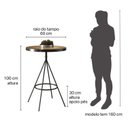Ver imagem 7 de Conjunto Mesa Bistrô e 2 Banquetas Barcelona Salaone Marrom/Preto