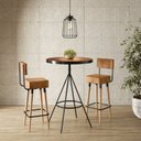 Ver imagem 1 de Conjunto Mesa Bistrô e 2 Banquetas Barcelona Salaone Marrom/Preto