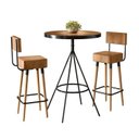 Ver imagem 2 de Conjunto Mesa Bistrô e 2 Banquetas Barcelona Salaone Marrom/Preto