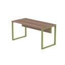 Ver imagem 6 de Escrivaninha Mesa Escritório X 150cm Industrial Walnut e Verde Miró Marrom