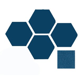 Painel Acústico Hexagonal Bl Acoustic 2101 - 54x47cm - 1039 Azul Oxford - Lady - 25mm