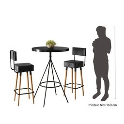 Conjunto Mesa Bistrô e 2 Banquetas Barcelona Salaone - 6