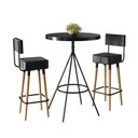 Ver imagem 2 de Conjunto Mesa Bistrô e 2 Banquetas Barcelona Salaone Preto/Marrom