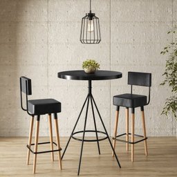 Conjunto Mesa Bistrô e 2 Banquetas Barcelona Salaone - 1