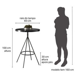 Conjunto Mesa Bistrô e 2 Banquetas Barcelona Salaone - 7