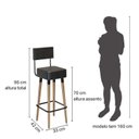Ver mais imagens de Conjunto Mesa Bistrô e 2 Banquetas Barcelona Salaone Preto/Marrom