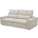 Ver imagem 1 de Sofá Retrátil Reclinável para Sala de Estar Living 210cm Dimas F04 Veludo Bege - Lyam Decor
