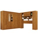 Ver imagem 3 de Guarda-Roupa Casal Modulado Pandora 11 Portas 2 Gavetas com Espelho Cinamomo - Pnr Móveis