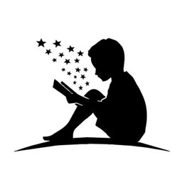 Adesivo de Parede Menino Livro Estrelas Fantasia Decoração:preto - 1