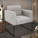 Ver imagem 2 de Poltrona Elisa Veludo Base Metálica Industrial Preto - D'Rossi