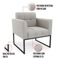 Ver imagem 6 de Poltrona Elisa Veludo Base Metálica Industrial Preto - D'Rossi
