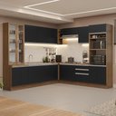 Ver imagem 1 de Armário de Cozinha Completa 549cm Rustic/preto Glamy Madesa 01 Rustic/preto