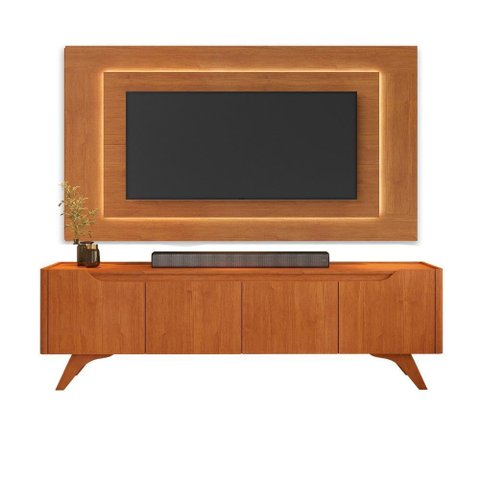 Painel Grecia e Rack Grecia 1,80m com Led Tv 58":naturalle