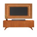 Ver imagem 1 de Painel Grecia e Rack Grecia 1,80m com Led Tv 58":naturalle