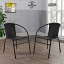 Ver imagem 2 de Jogo 2 Cadeiras Happy Hour Varanda Área Sacada Edícula Empilhável Jardim Artesanal Preta