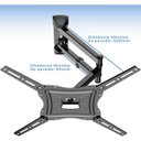 Ver imagem 4 de Suporte Tv Parede Triarticulado 400x400 Ajuste Inclinação 90° Extensão 5-42cm