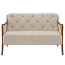 Ver imagem 3 de Poltrona Namoradeira 2 Lugares 135cm Capitonê Lapa M22 Linho Cru Liso - Mpozenato