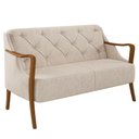 Ver imagem 1 de Poltrona Namoradeira 2 Lugares 135cm Capitonê Lapa M22 Linho Cru Liso - Mpozenato