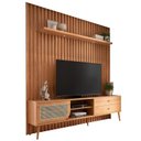 Ver imagem 2 de Rack Retrô com Painel para TV 75 Polegadas Ripado 100% MDF Porta Telada